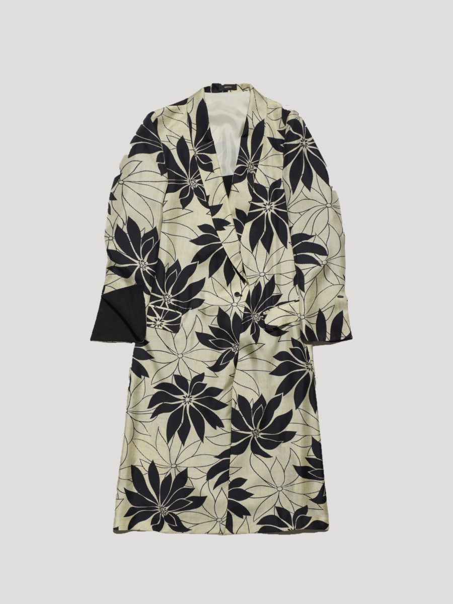 soprabito a fiori tessuto kimono